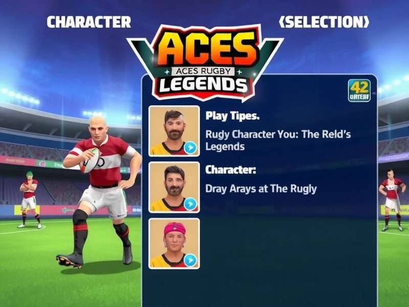 Aces Rugby Legends character selection